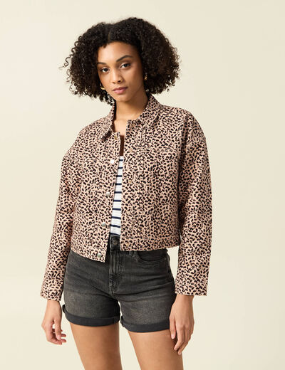 Blouson boutonné camel femme