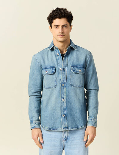 Surchemise en jean denim dirty homme