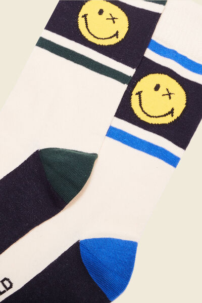 Lot 2 chaussettes SmileyWorld ecru homme