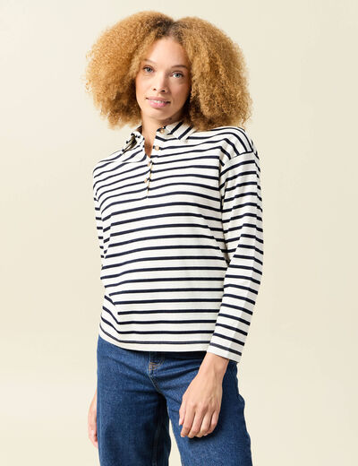 T-shirt manches longues ecru femme