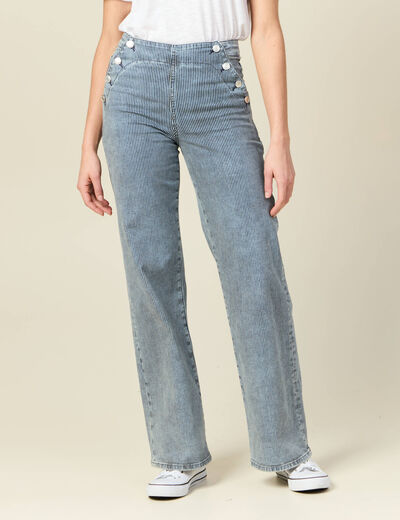 Jeans large à pont denim used femme