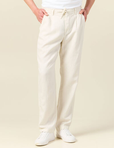 Pantalon chino straight ecru homme