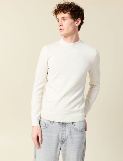 Pull manches longues ecru homme