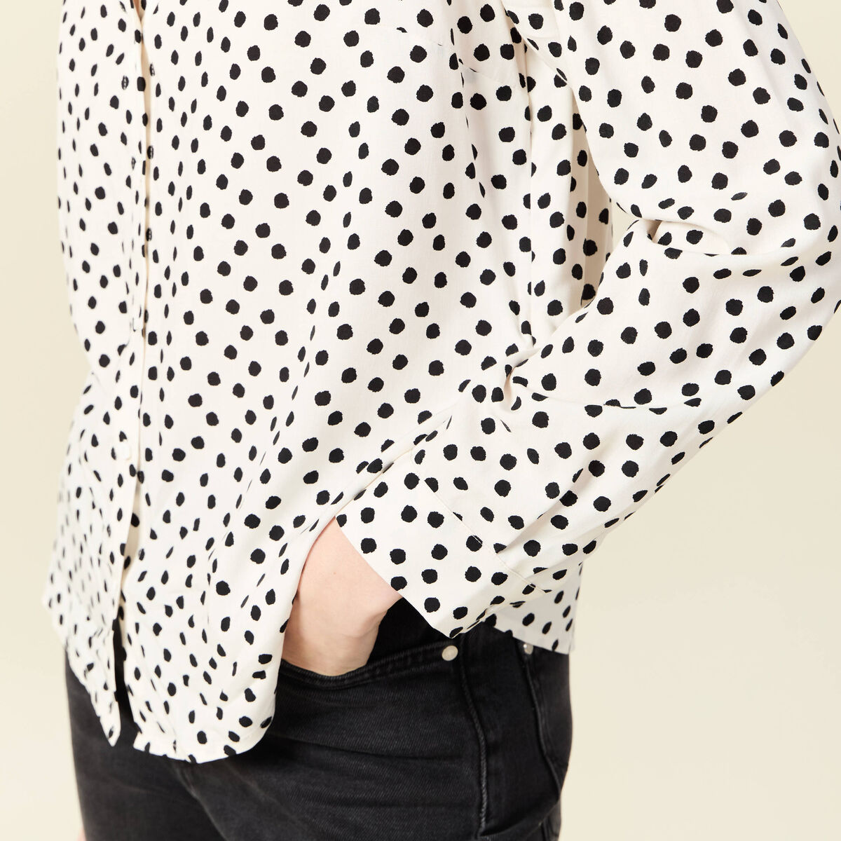 Chemise manches longues blanc femme