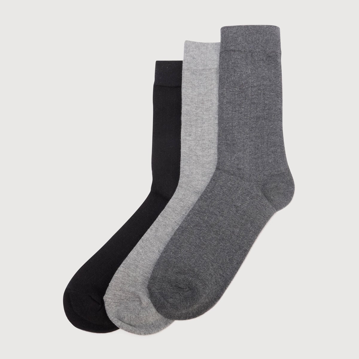 Lot de 5 paires chaussettes hautes gris fonc&eacute; homme