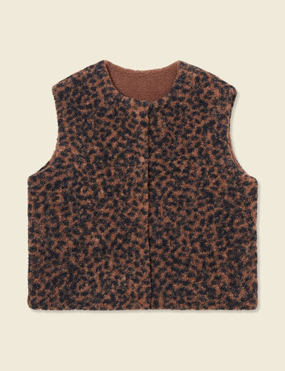 Gilet sans manches réversible camel femme