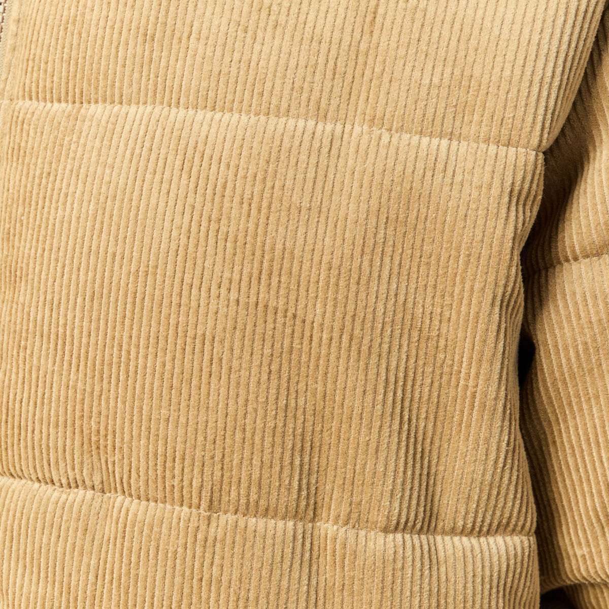 Doudoune col montant manches longues beige homme