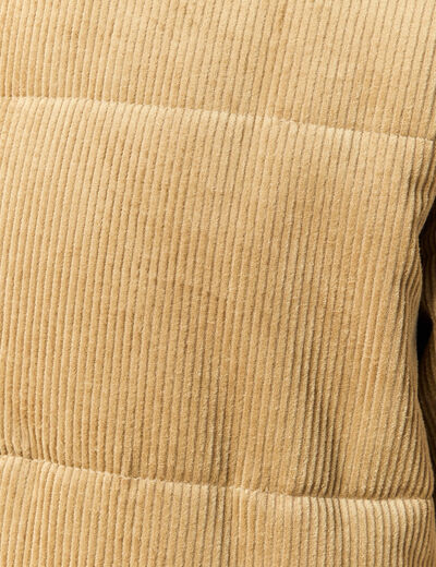 Doudoune col montant manches longues beige homme