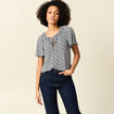 T-shirt manches courtes creme femme