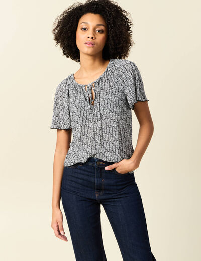T-shirt manches courtes creme femme