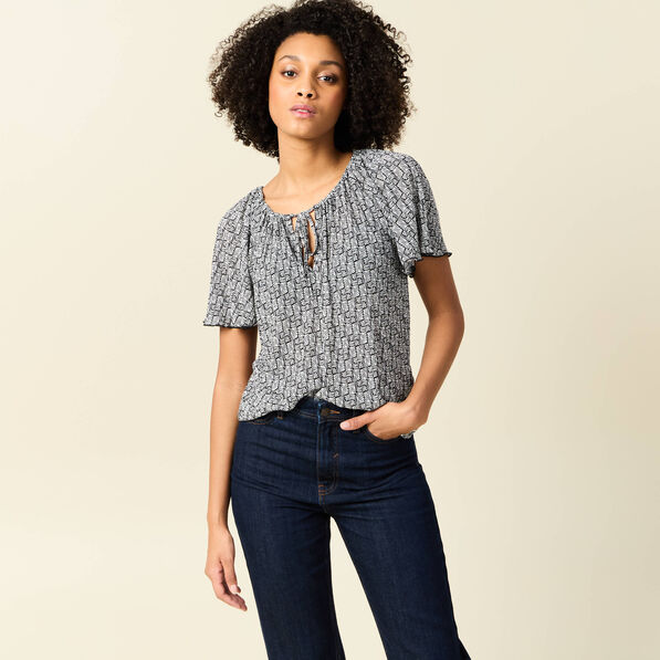T-shirt manches courtes creme femme