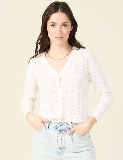 Gilet éco-responsable ecru femme