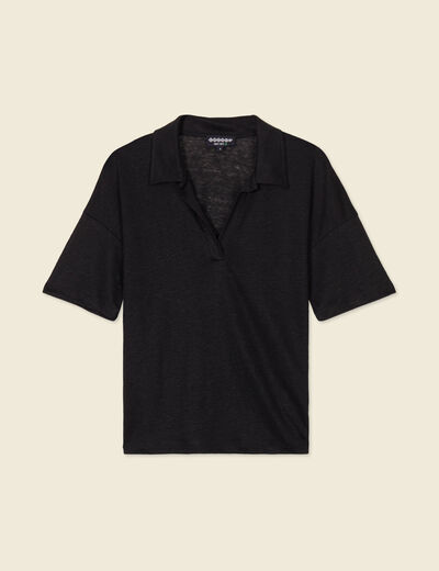 Polo manches courtes noir femme