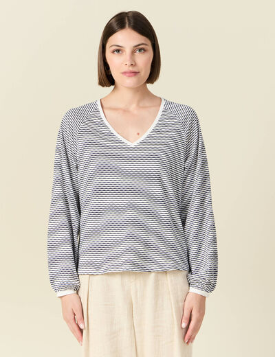T-shirt manches longues ecru femme