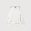 Pull droit fin col rond manches longues ecru homme
