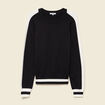 Pull col rond manches longues noir femme