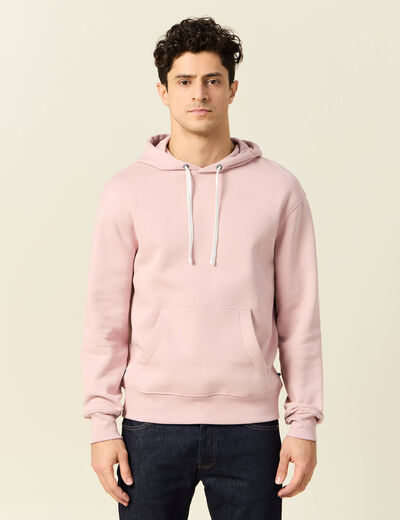 Sweat à capuche rose pastel homme