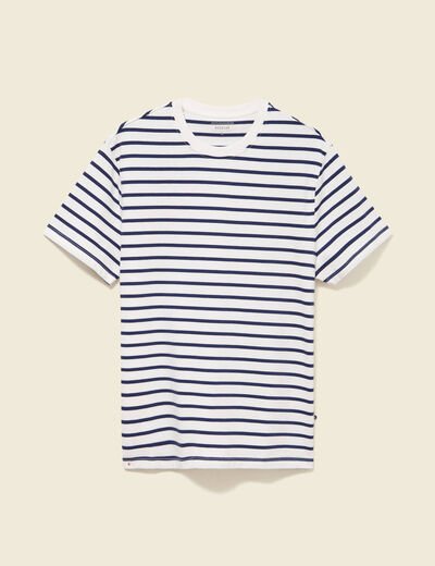 T-shirt en coton manches courtes ecru homme