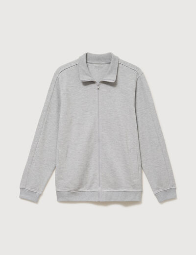 Gilet manches longues col montant gris clair homme
