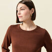 Pull manches longues marron foncé femme