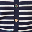 Gilet manches longues col rond en coton bleu marine femme
