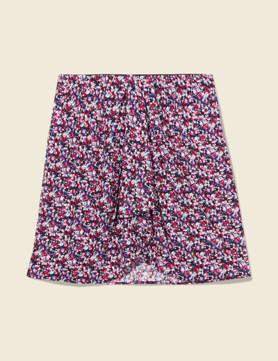 Jupe droite fluide noir femme