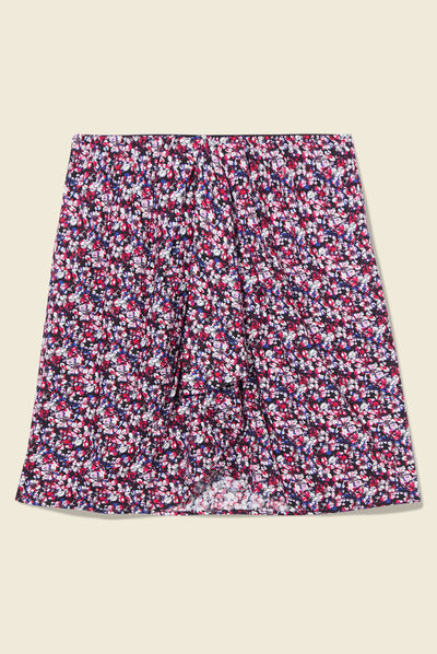 Jupe droite fluide noir femme
