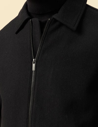 Veste oversize courte col classique noir homme