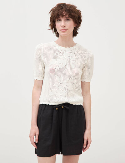 Short taille haute noir femme