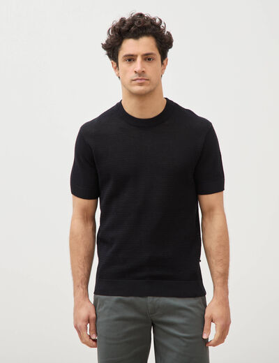 T-shirt en coton manches courtes noir homme