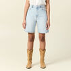 Bermuda droit en jean denim snow bleu femme