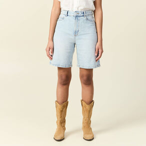 bermuda droit en jean denim snow bleu femme Bermuda droit en jean denim snow bleu femme