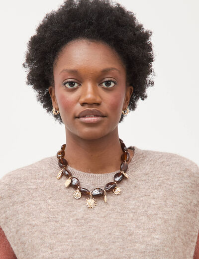 Collier camel femme