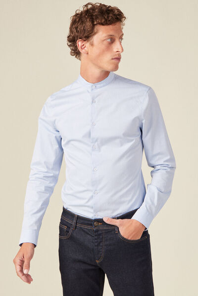 Chemise manches longues bleu clair homme