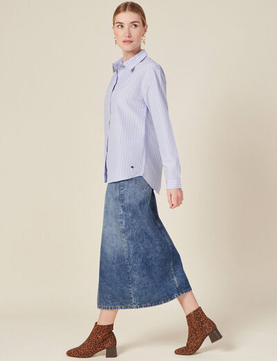 Chemise éco-responsable bleu ciel femme