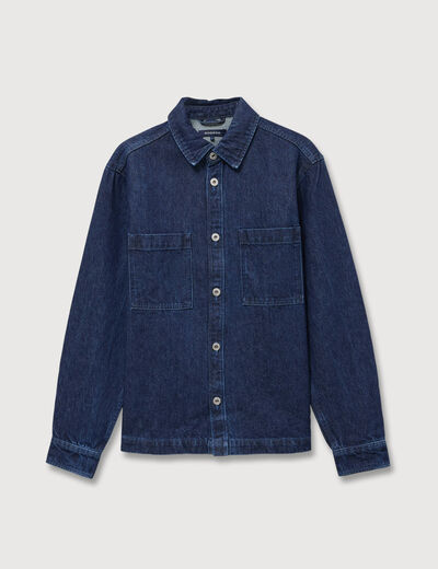 Surchemise en jeans coton coupe droite denim brut homme