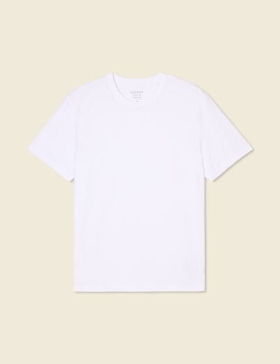 T-shirt en coton manches courtes blanc homme