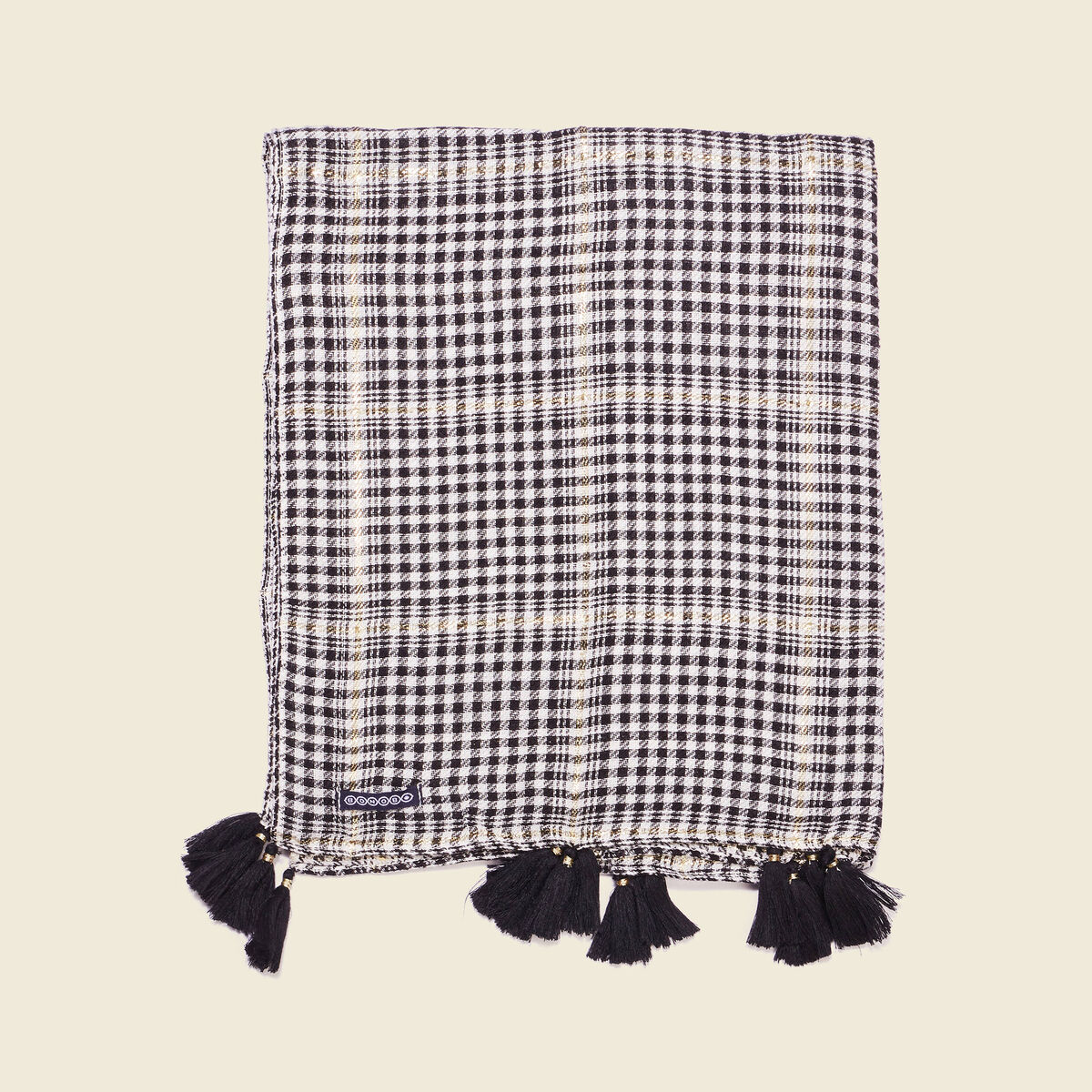 Foulard à pampilles noir femme
