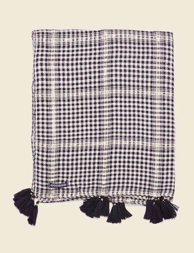 Foulard à pampilles noir femme