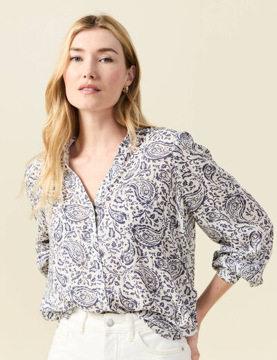 Blouse manches longues blanc femme