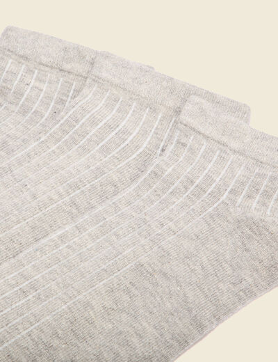 Lot 3 paires chaussettes gris clair homme
