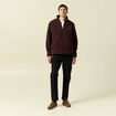Sweat effet polaire col montant bordeaux homme