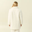 Manteau oversize long effet polaire creme femme