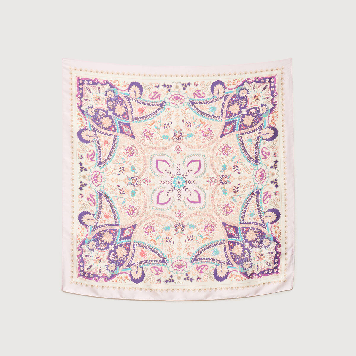 Foulard satin&eacute; rouge clair femme