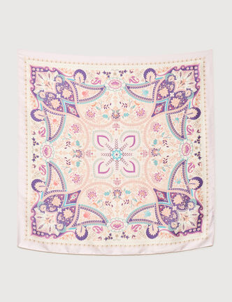 Foulard satin&eacute; rouge clair femme