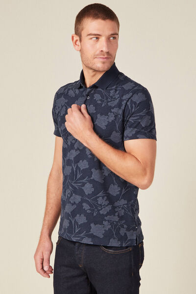 Polo manches courtes bleu marine homme