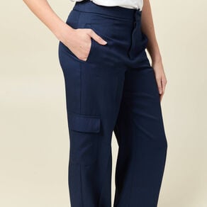 pantalon cargo straight bleu marine femme Pantalon cargo straight bleu marine femme