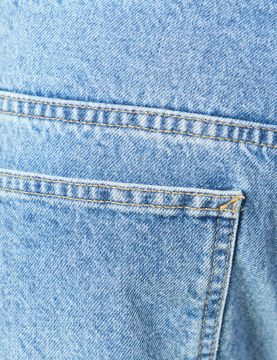 Jeans loose longueur 32 en coton denim bleach homme