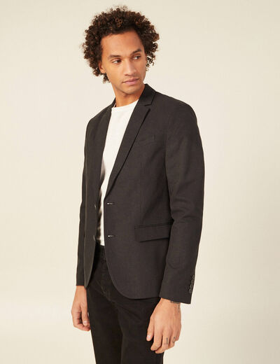 Veste blazer boutonnée noir homme