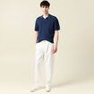 Polo cintré manches courtes bleu marine homme